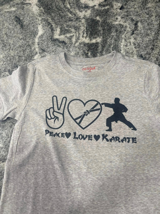 peace, Love and Karate Tee shirt.