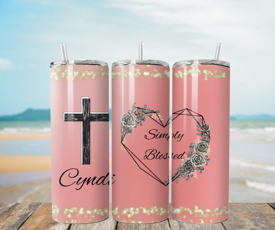 Simply blessed custom tumbler