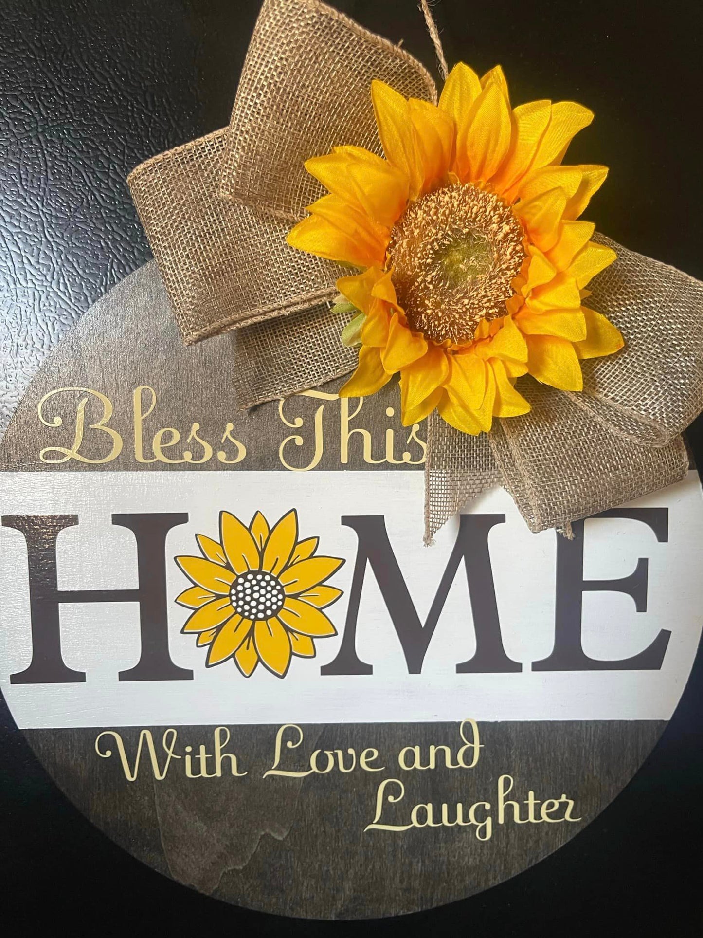 Wooden Sunflower Home Door Hanger